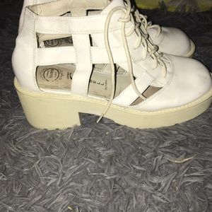 White cut out Jeffrey Campbell bootie